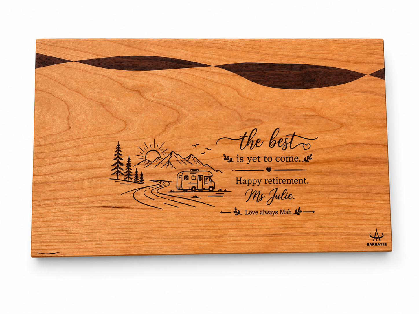 Walnut & Cherry Wave Board detail 2