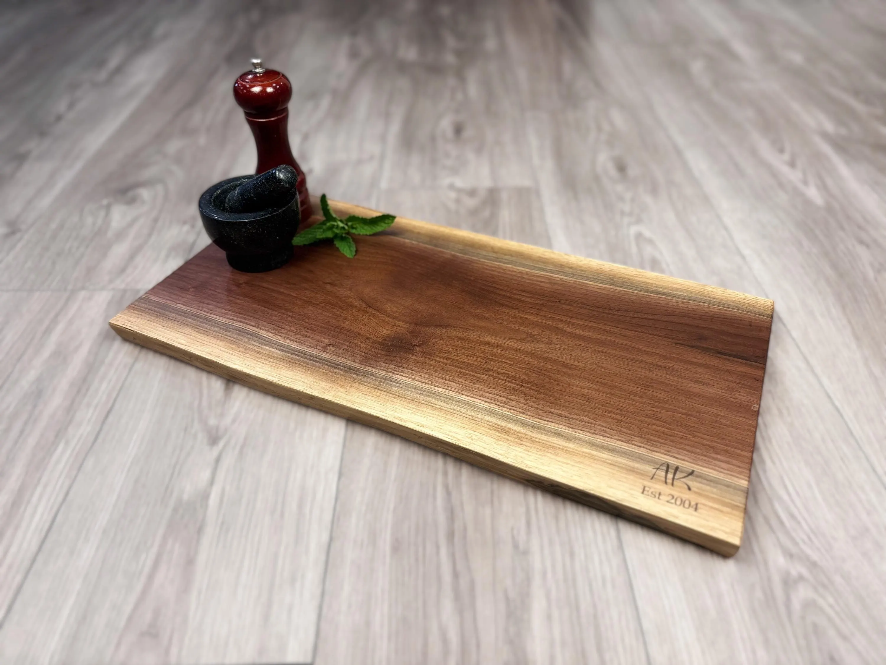 Personalized Walnut Live Edge Board