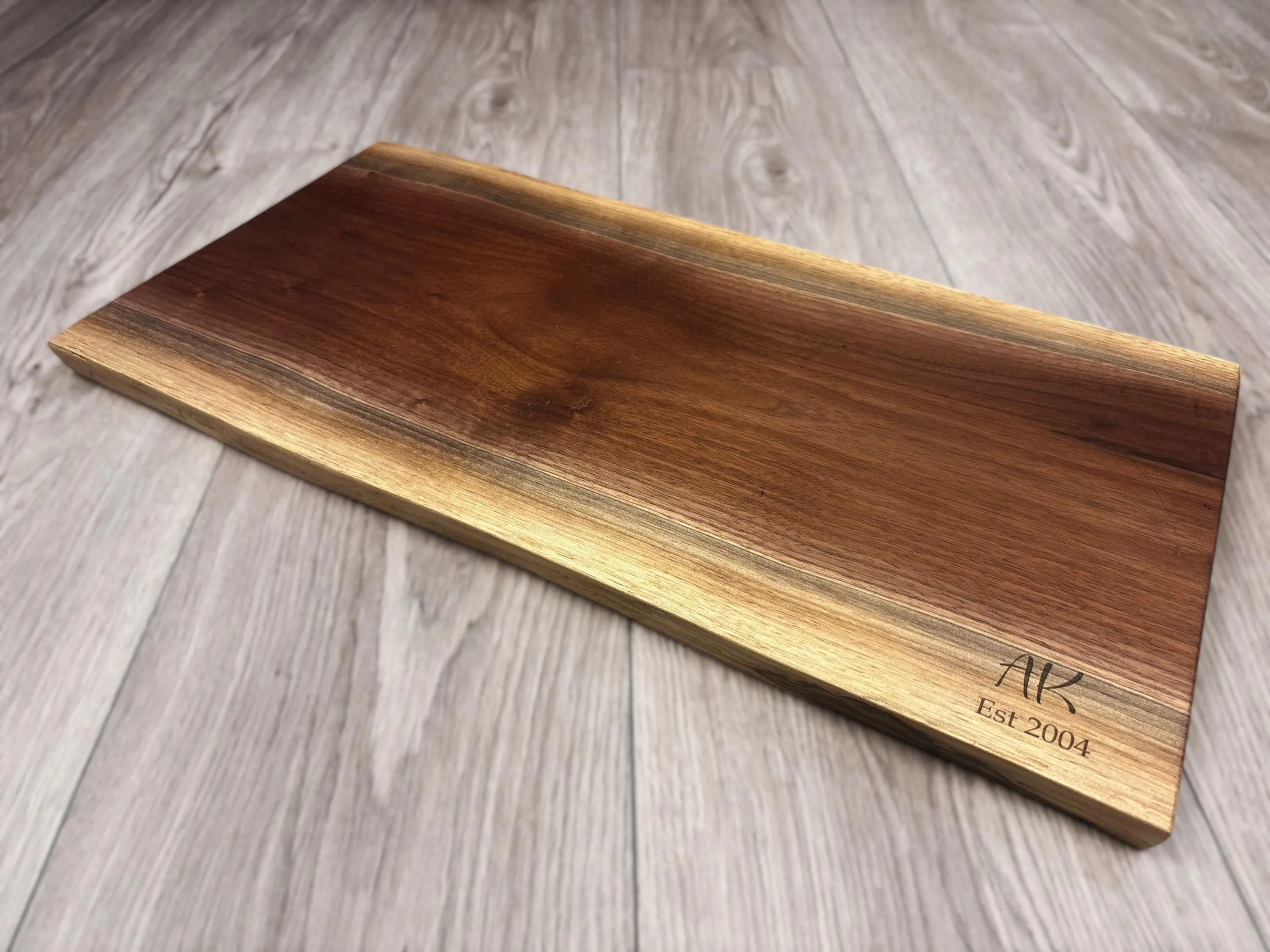 Personalized Walnut Live Edge Board detail 2